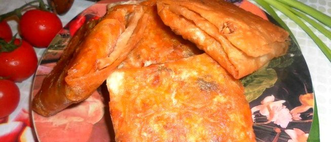 Конверты из лаваша с капустой