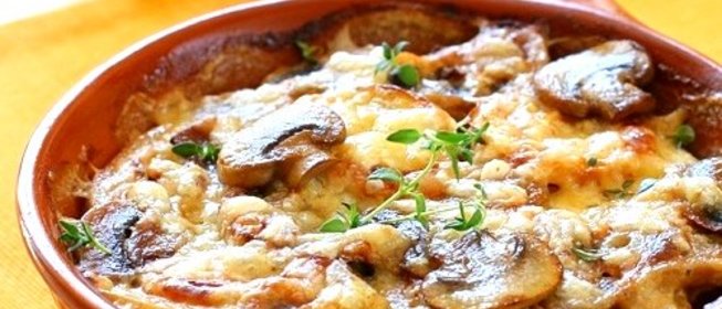Запеканка с шампиньонами