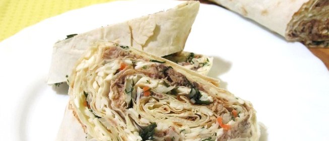 Лаваш с сардинами