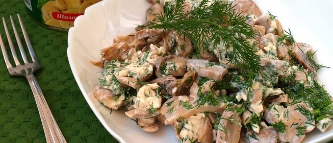 Закуска из шампиньонов с плавленными сырками