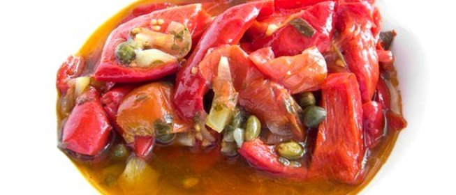 Сладкие перцы на гриле с каперсами