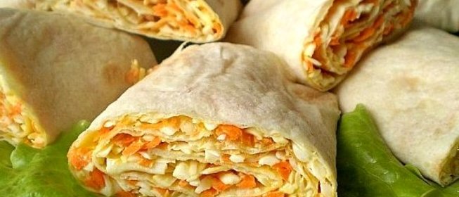 Лаваш с морковкой и сыром