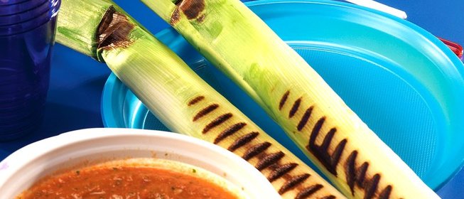 Порей с чесночным майонезом