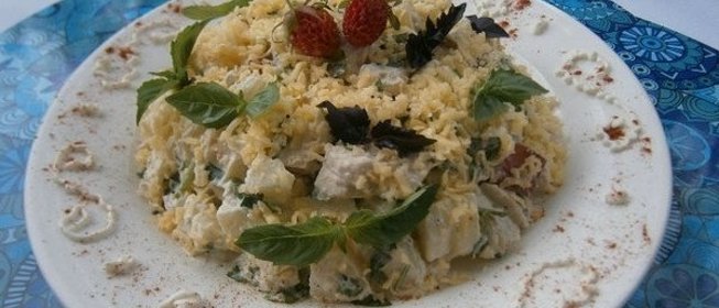 Салат с курицей и апельсином