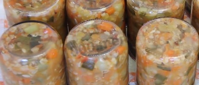 Рассольник на зиму с рисом в банках