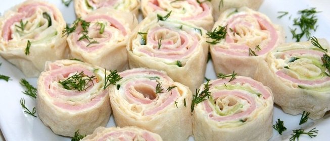 Лаваш с ветчиной