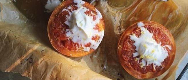 Грейпфрут с имбирем и кленовым сиропом