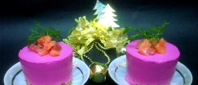 Закуска из козьего сыра и сёмги