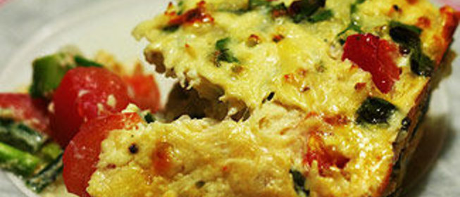 Рисовая запеканка с зеленым луком