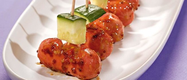 Сосиски в медово-горчичном соусе