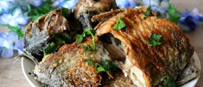 Жареный морской карась