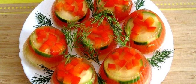 Заливное Мозаика из овощей