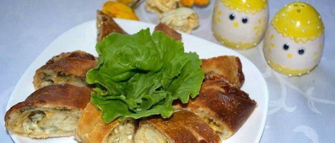 Багет с сыром и зеленью