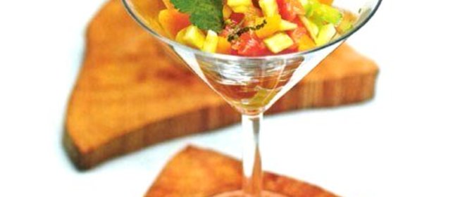 Севиче из семги с манго и острым перцем