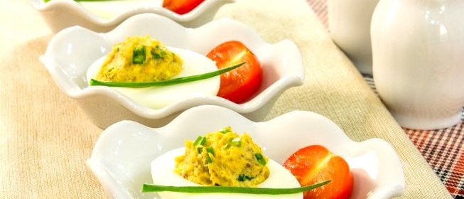 Яйца, фаршированные грибами