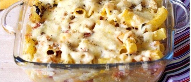 Макаронная запеканка c рикоттой и тыквой