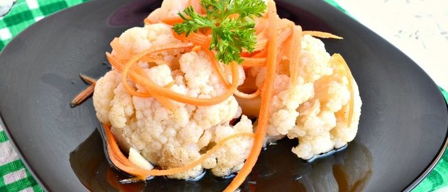 Капуста цветная по-корейски (быстрый способ)