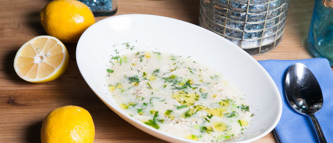 Куриный суп с лимоном