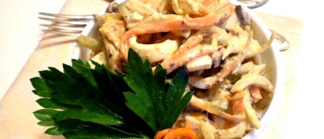 Салат печеночный с морковью по-корейски