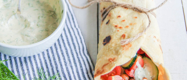 Шаверма с нутом и овощами