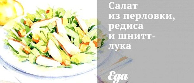 Салат из перловки, редиса и шнитт-лука