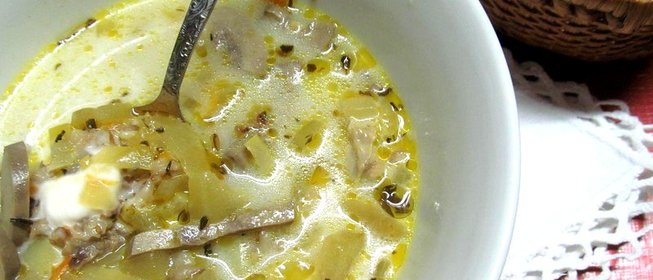 Рассольник на курином бульоне