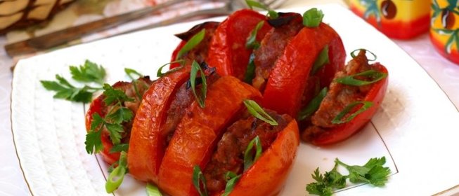 Помидоры-гармошка с мясным фаршем