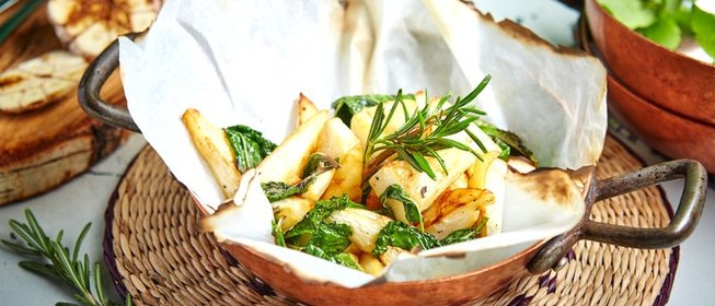 Корень сельдерея, жареный с мятой из ресторана Christian