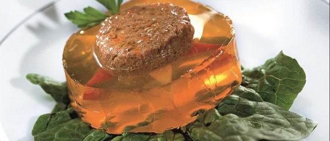 Заливное с печеночным паштетом