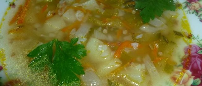 Рассольник с гречкой