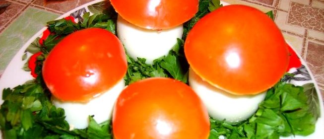 Яйца фаршированные Грибная полянка