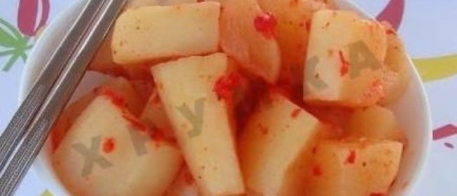 Острая соленая закуска из редьки (кактуги)