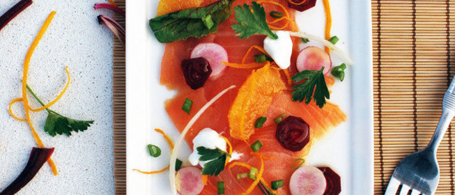 Карпаччо из копченого лосося