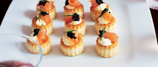 Волованы с копченой семгой