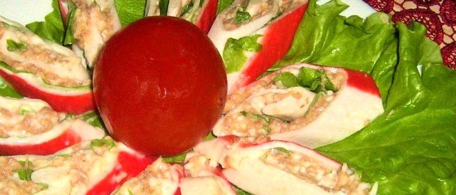 Фаршированные крабовые палочки