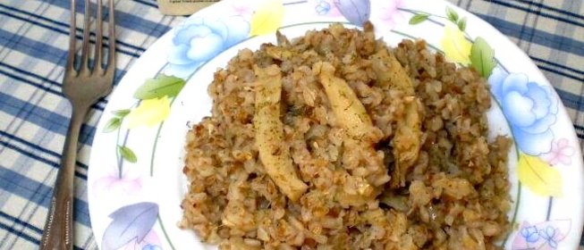 Каша гречневая сечка с вешенками