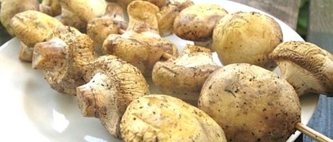 Шампиньоны на мангале