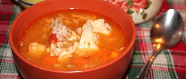 Суп с перловкой и цветной капустой