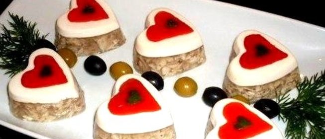 Заливное из курицы Сердце