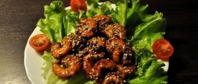 Креветки в соевом соусе