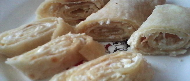 Домашний лаваш на сковороде с начинкой