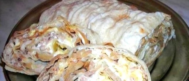 Лаваш с грибами и курицей