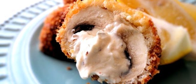 Жареные фаршированные шампиньоны