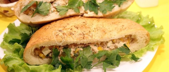 Пита с начинкой из печени трески