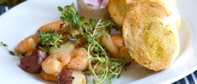 Креветки на гриле с чабрецом