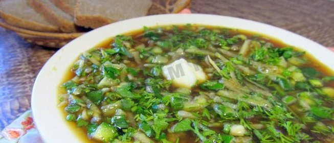 Постная окрошка на квасе