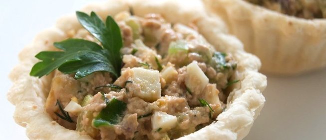 Тарталетки с печенью минтая