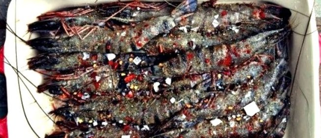 Тигровые креветки на мангале