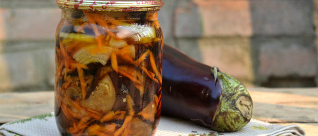 Маринованные баклажаны с морковкой и луком