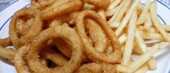 Жареные кольца кальмаров